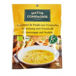 sopa de pollo con fideos bio 80gr